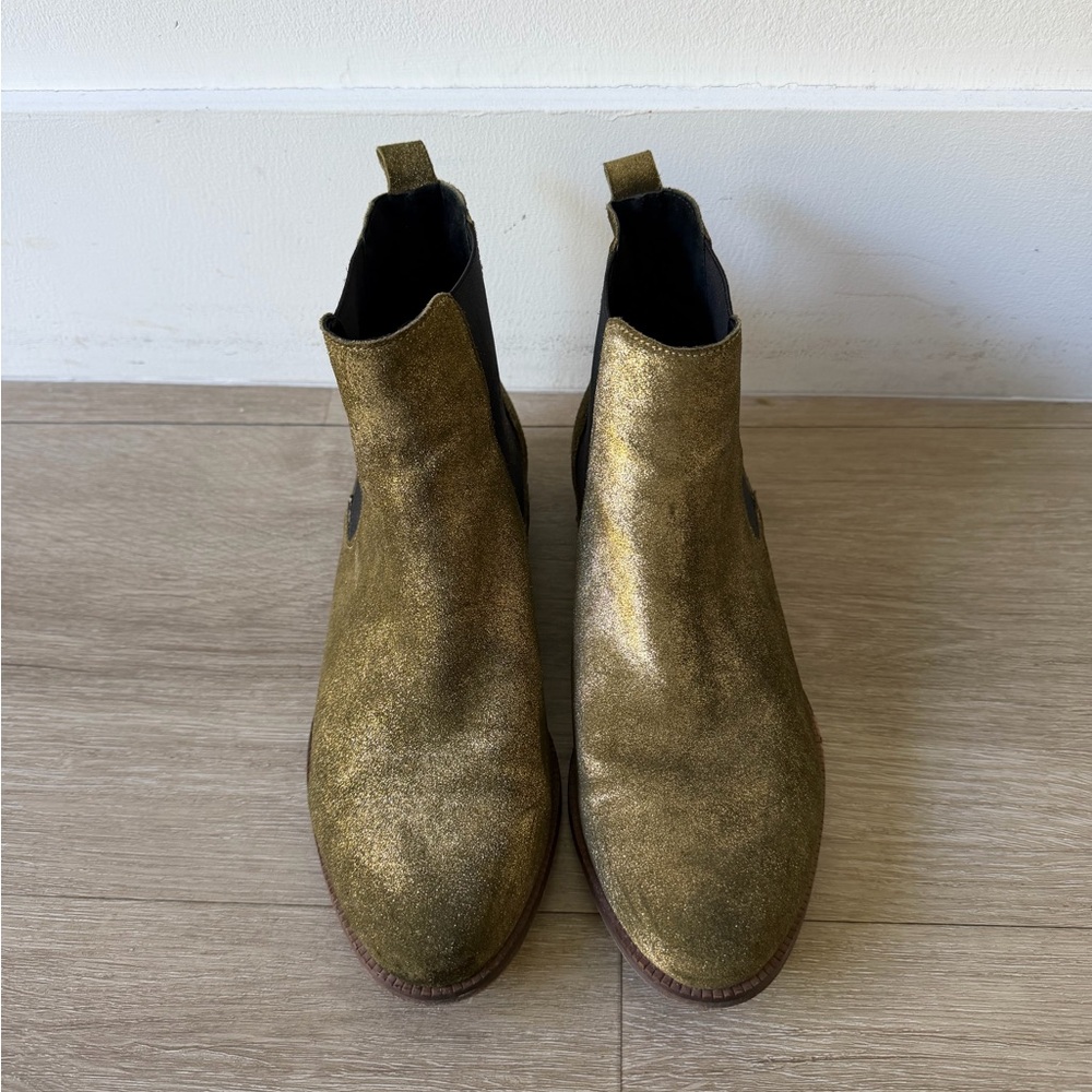 Shimmering Gold Ankle Booties
